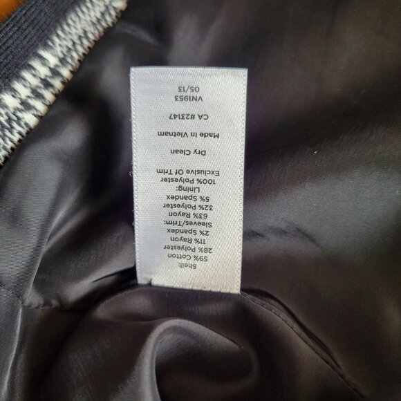 Talbots Womens Plaid Open Front Cardigan Blazer Size 10 Black & White - Picture 3 of 6